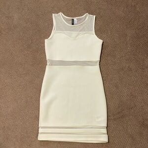 White Divided Mini Dress